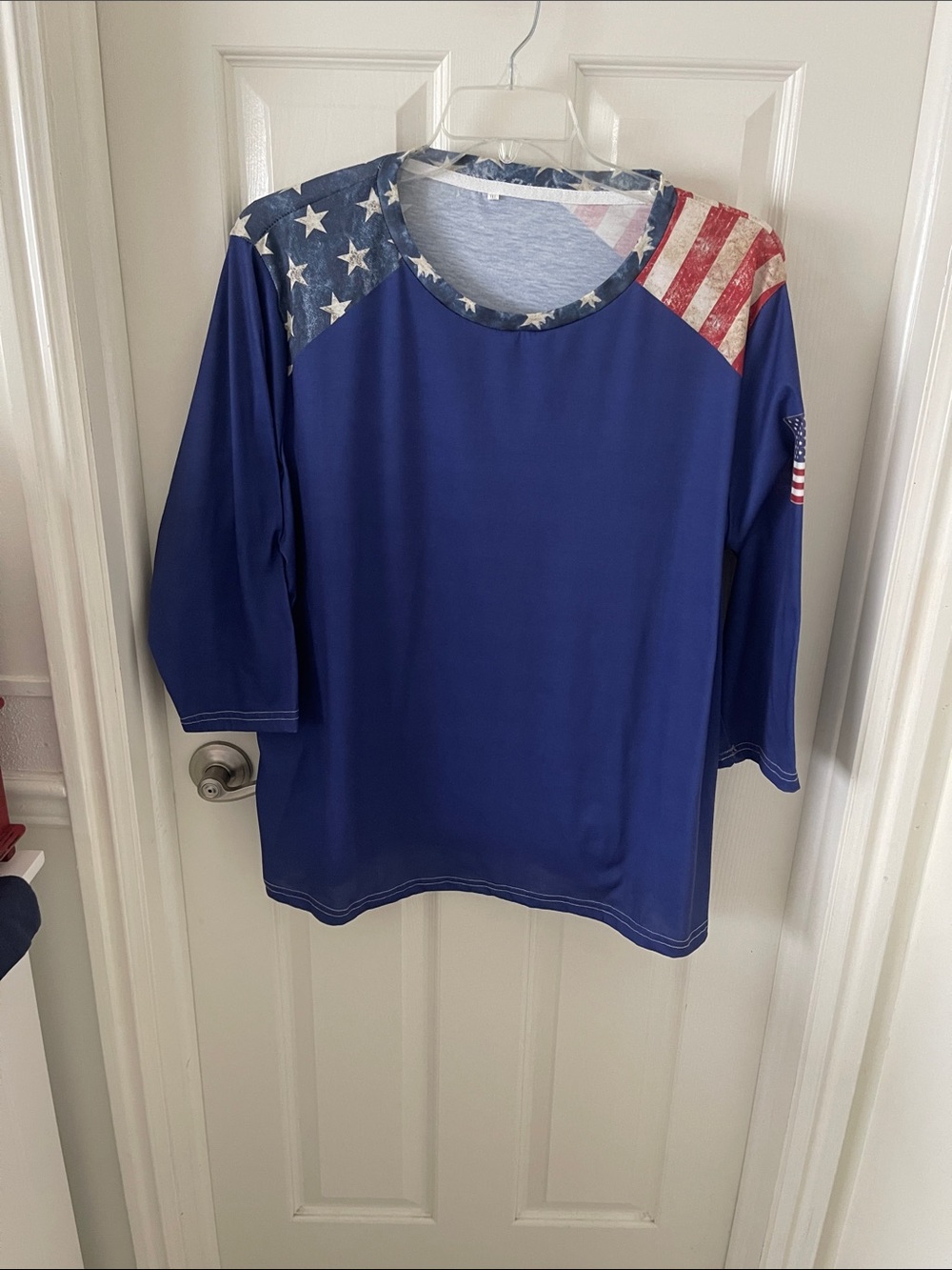 Women's Blue Patriotic Stars & Stripes Top
